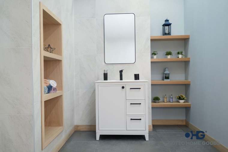 Otto Home Goods Frame bathroom vanity, 30 inch, in White