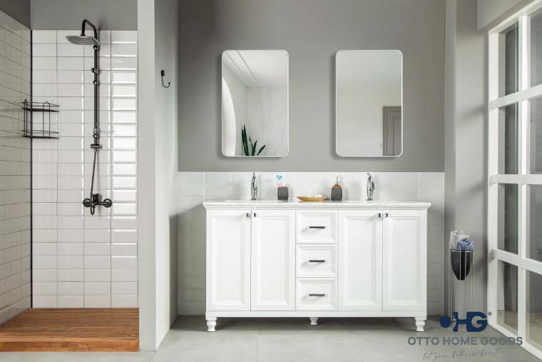 Otto Home Goods Isabel bathroom vanity, 60 inch, in White