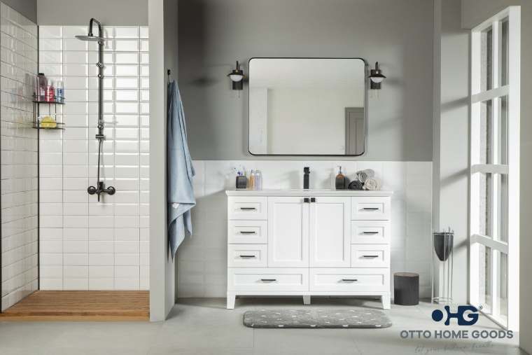 Otto Home Goods Paloma bathroom vanity, 48 inch, in White