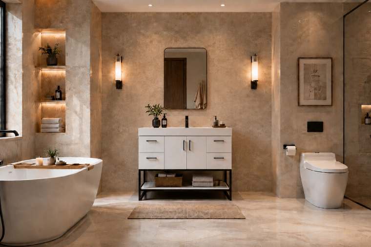 Otto Home Goods Solana bathroom vanity, 48 inch, in White