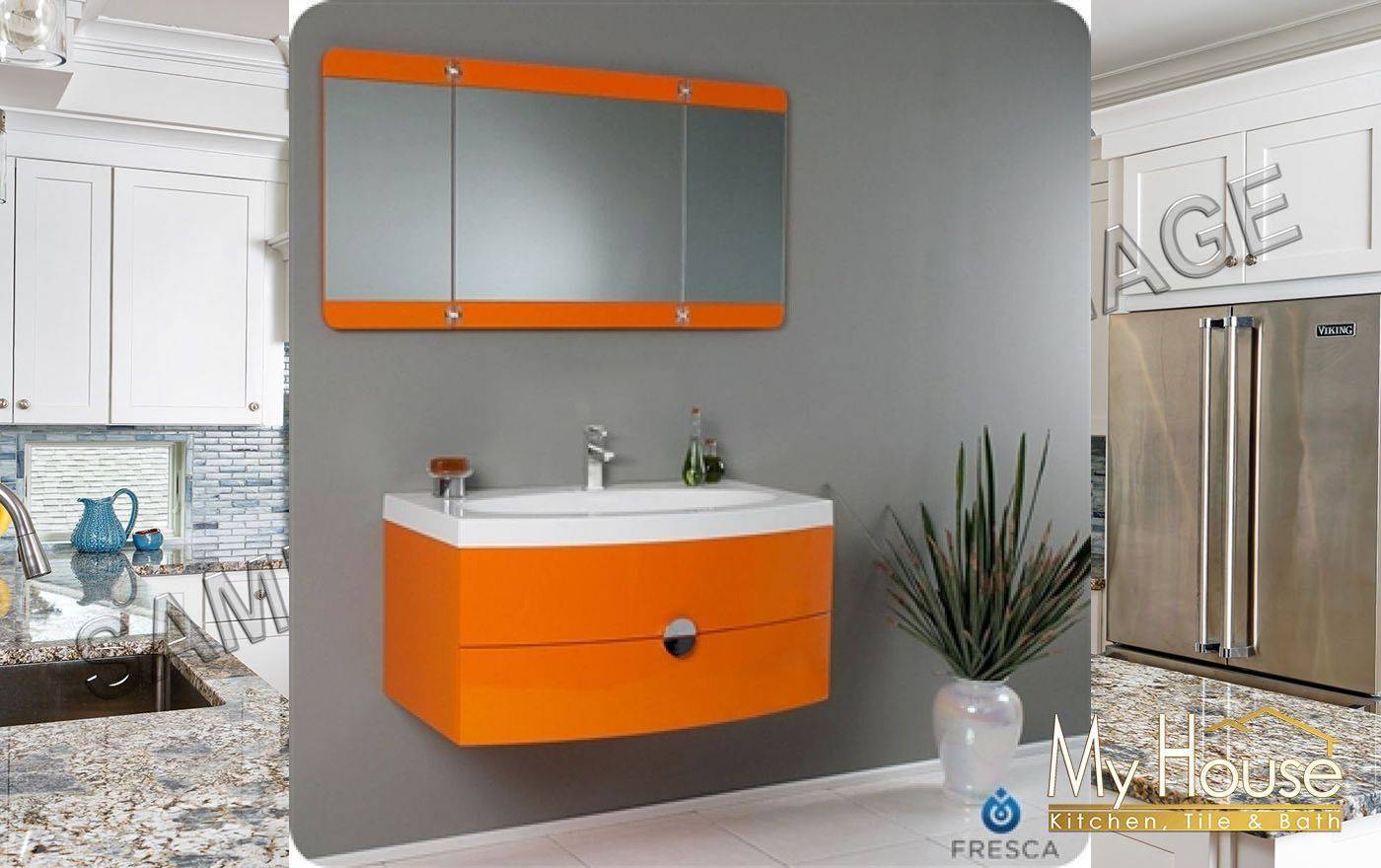 Fresca Vanities 36" Lucido Energia Orange
