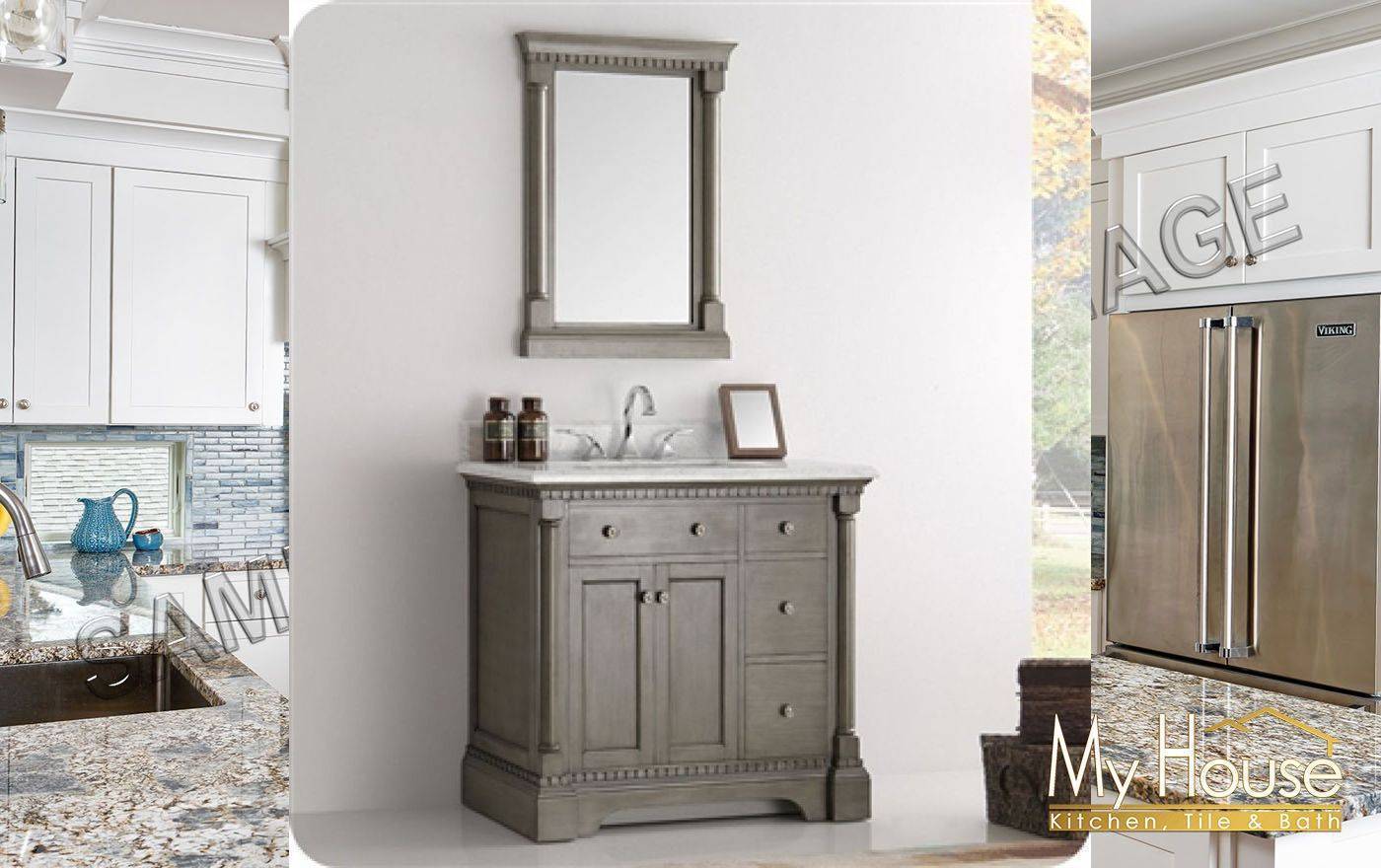 Fresca Vanities 37" Kingston Antique Silver