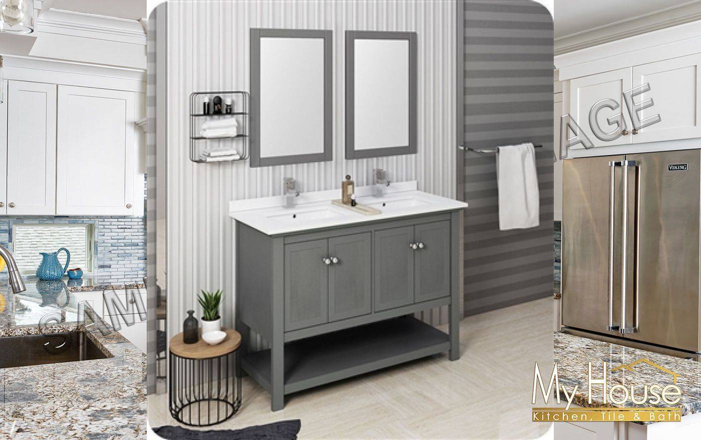 Fresca Vanities 48" Double Manchester Gray Wood Veneer