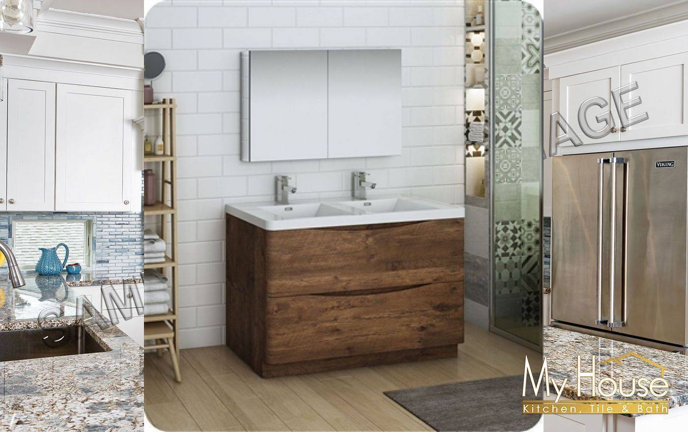 Fresca Vanities 48" Double Senza Tuscany Rosewood