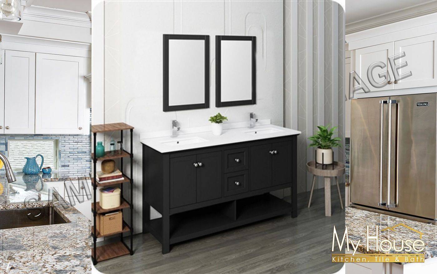 Fresca Vanities 60" Double Manchester Black