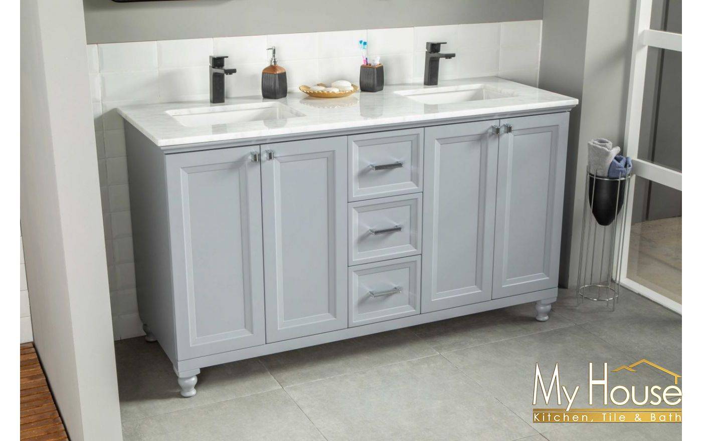 Otto Home Goods Vanities Isabel 60" Gray