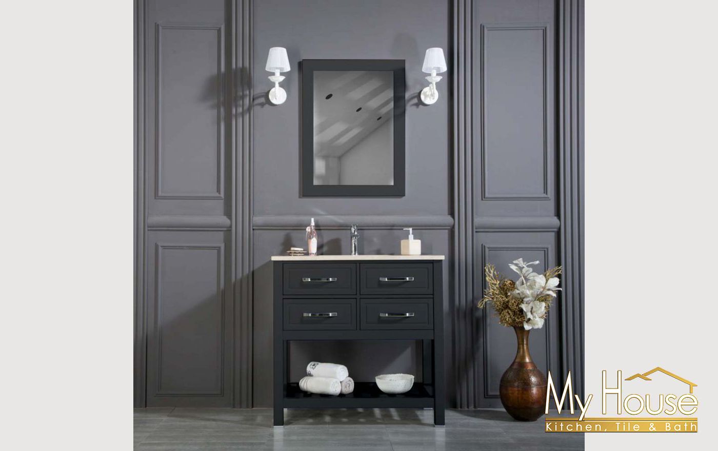 Otto Fawio 36" Anthracite Bathroom Vanities