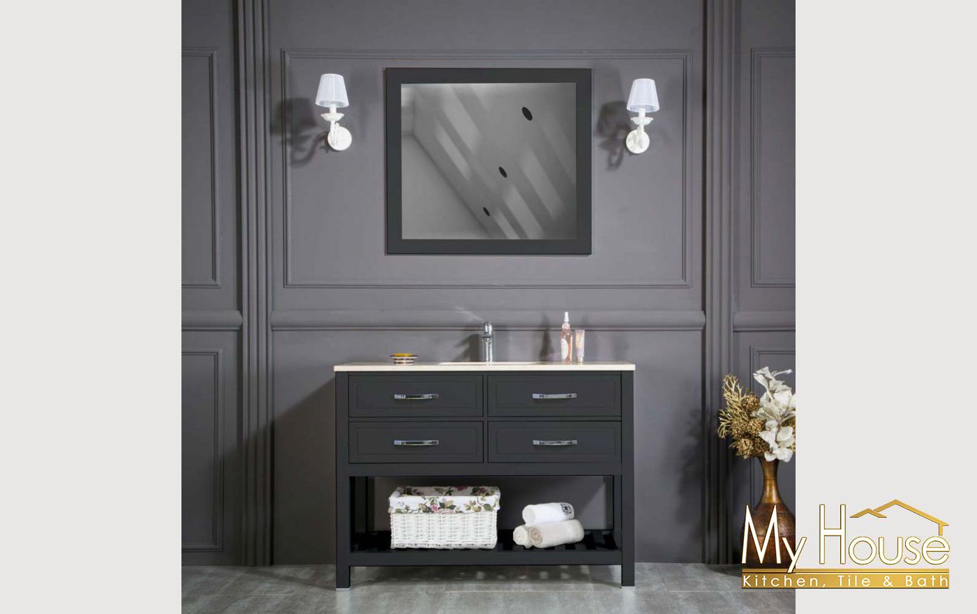 Otto Fawio 42" Anthracite Bathroom Vanities