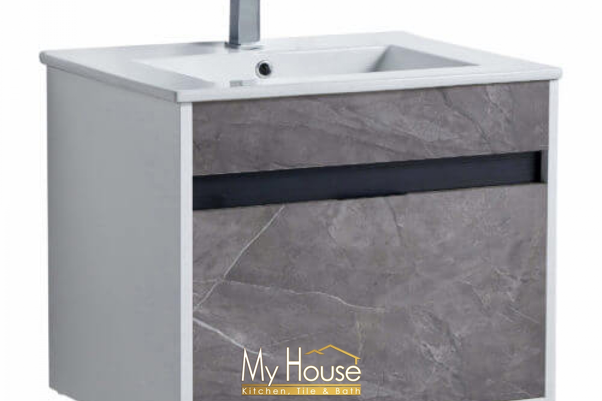 Fine Fixtures Alpine 24inch Slate Gray Marble Vanity