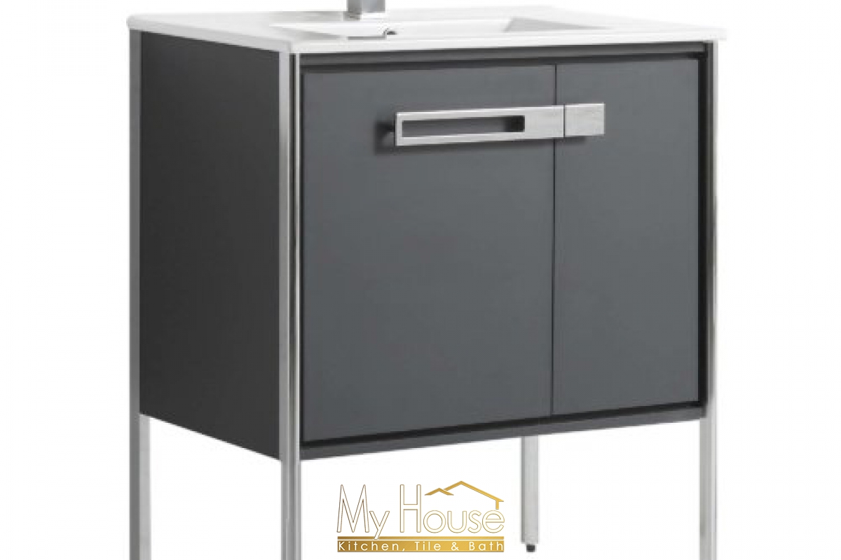 Fine Fixtures Oakville Vanity 30inch Onix Grey Polished Chrome Vanity