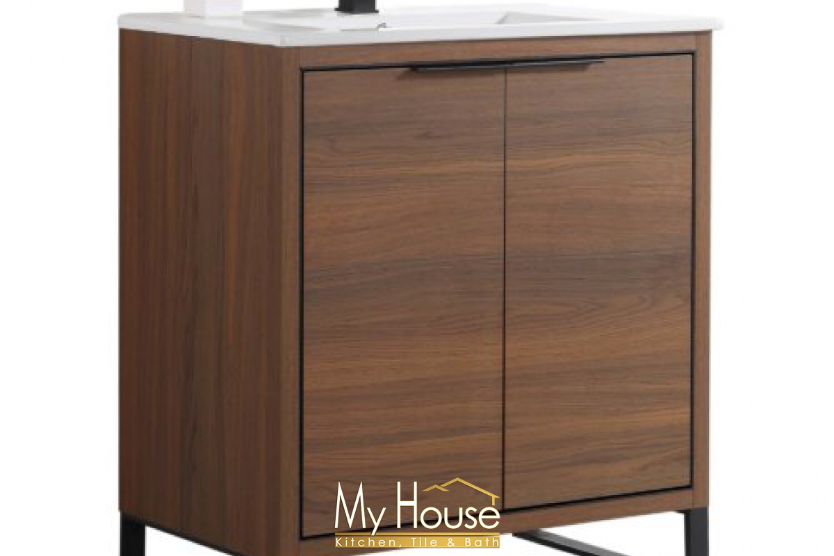 Fine Fixtures Opulance 30inch Walnut Ebony Black Vanity