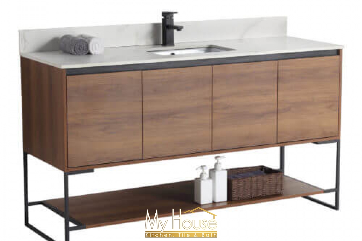 Fine Fixtures Urbania Ii 60 Inch Walnut Vanity