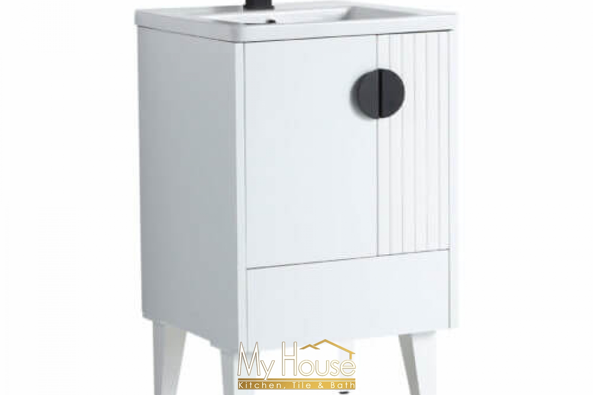 Fine Fixtures Venezian 20inch White Matte Black Vanity