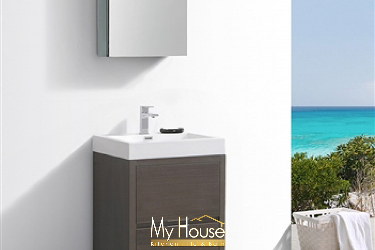 Fresca 24 Senza Valencia Gray Oak Vanity