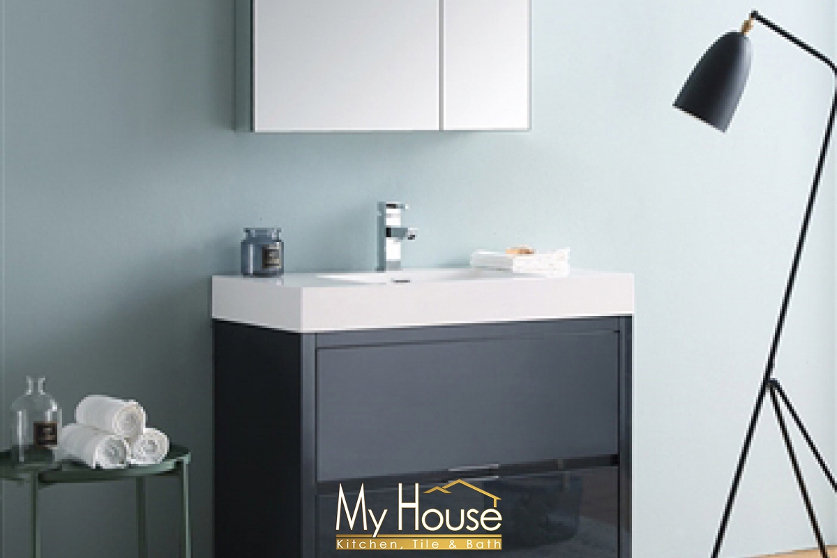 Fresca 36 Senza Valencia Dark Slate Gray Vanity