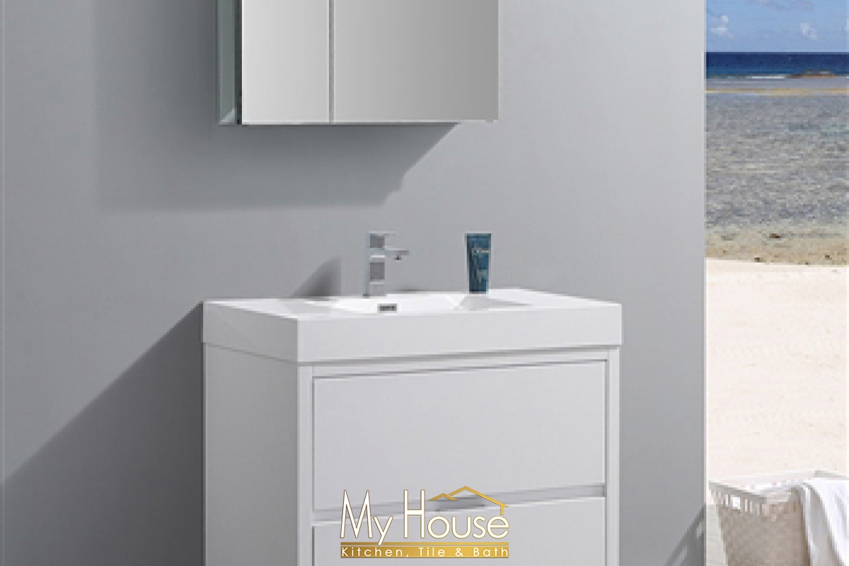 Fresca 36 Senza Valencia Glossy White Vanity