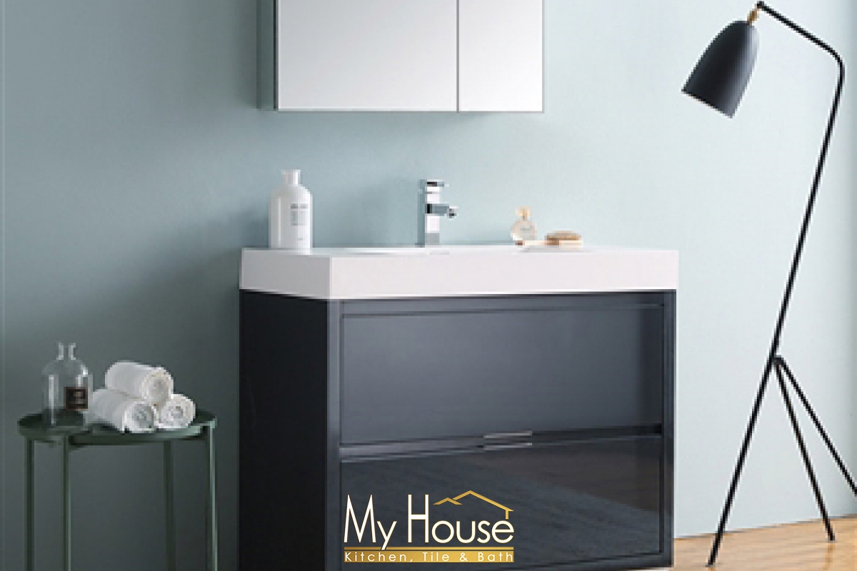 Fresca 40 Senza Valencia Dark Slate Gray Vanity