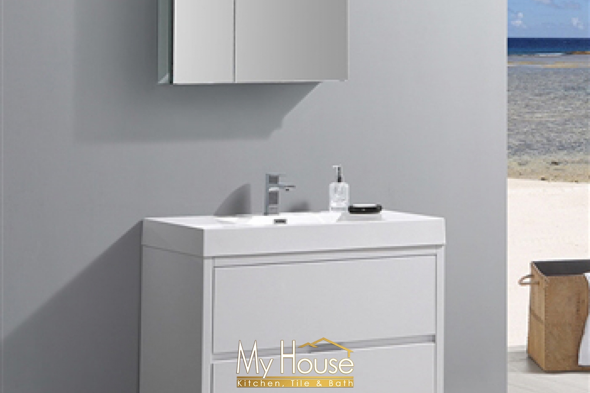 Fresca 40 Senza Valencia Glossy White Vanity