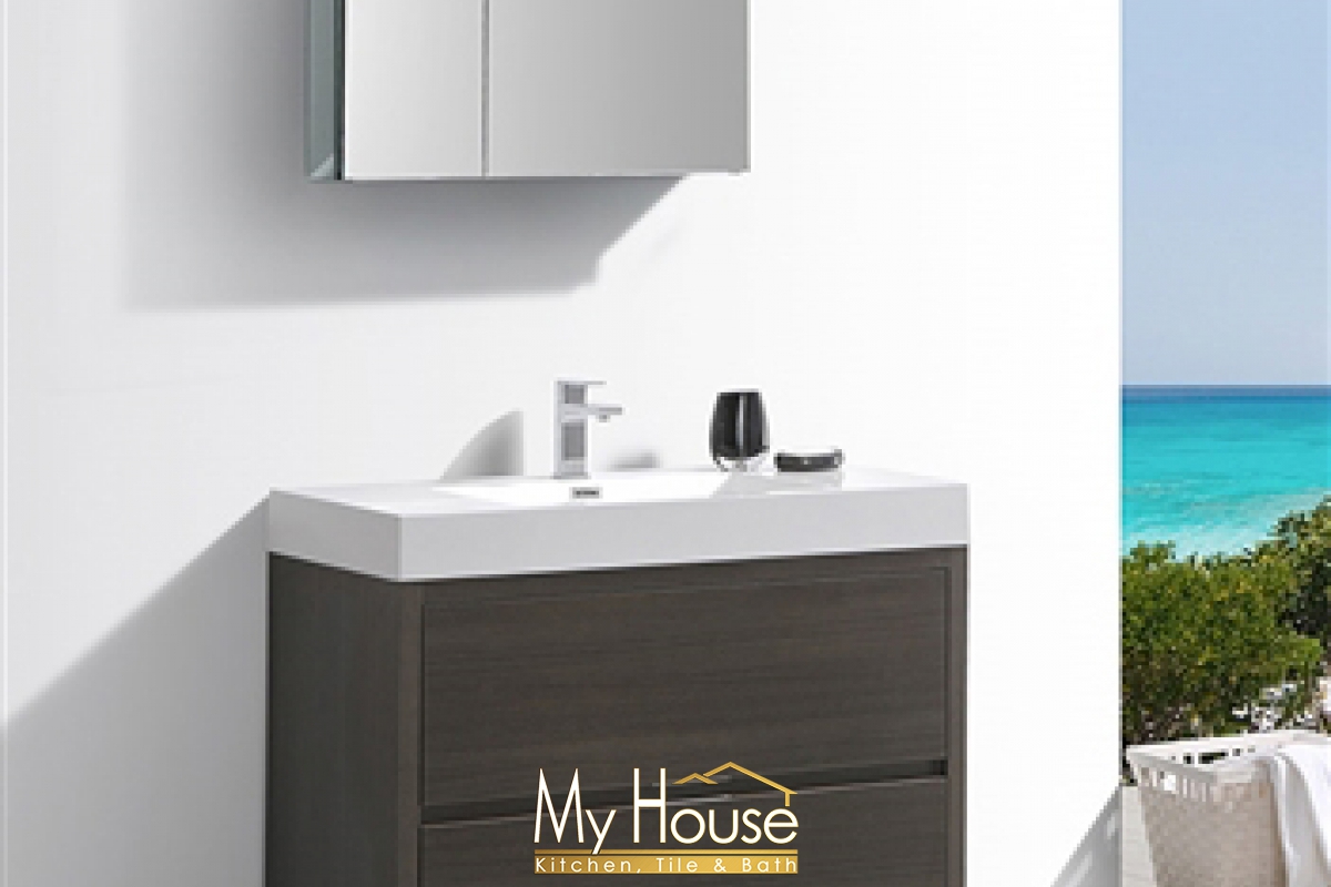 Fresca 40 Senza Valencia Gray Oak Vanity