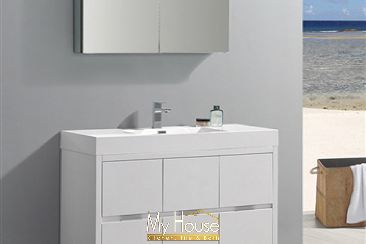 Fresca 48 Senza Valencia Glossy White Vanity