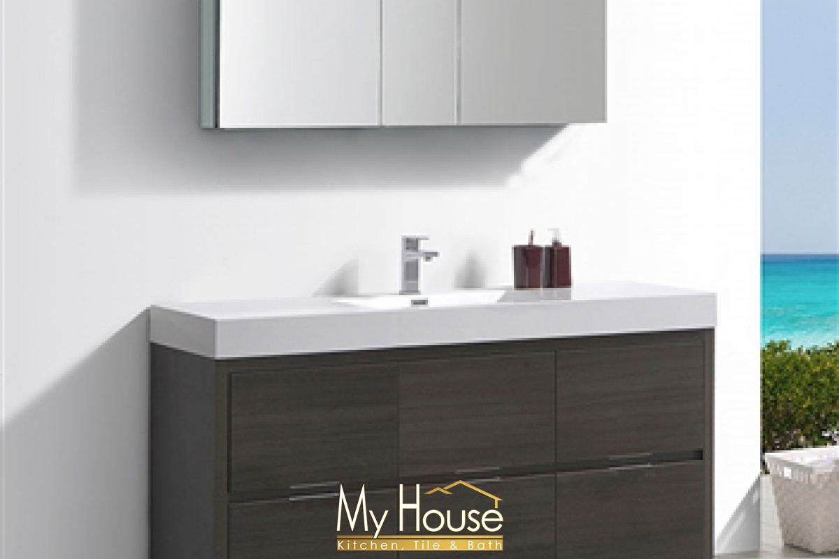 Fresca 60 Senza Valencia Gray Oak Vanity