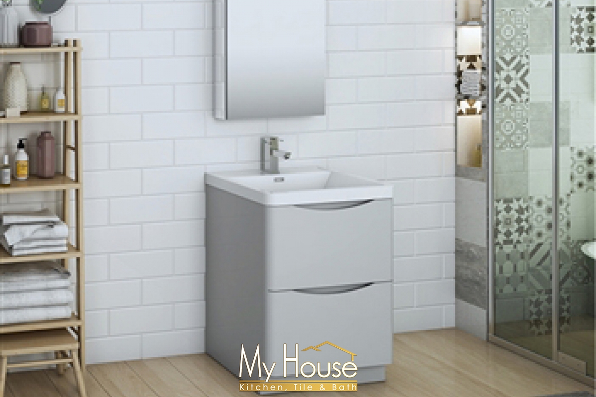 Fresca 24 Senza Tuscany Glossy Gray Vanity