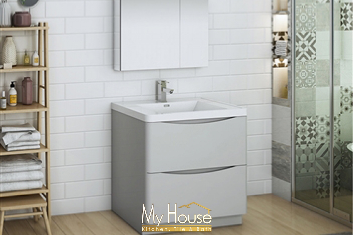 Fresca 32 Senza Tuscany Glossy Gray Vanity