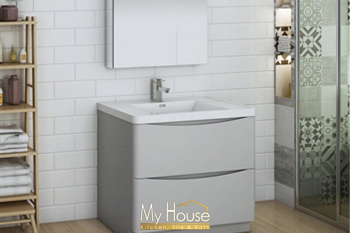 Fresca 36 Senza Tuscany Glossy Gray Vanity