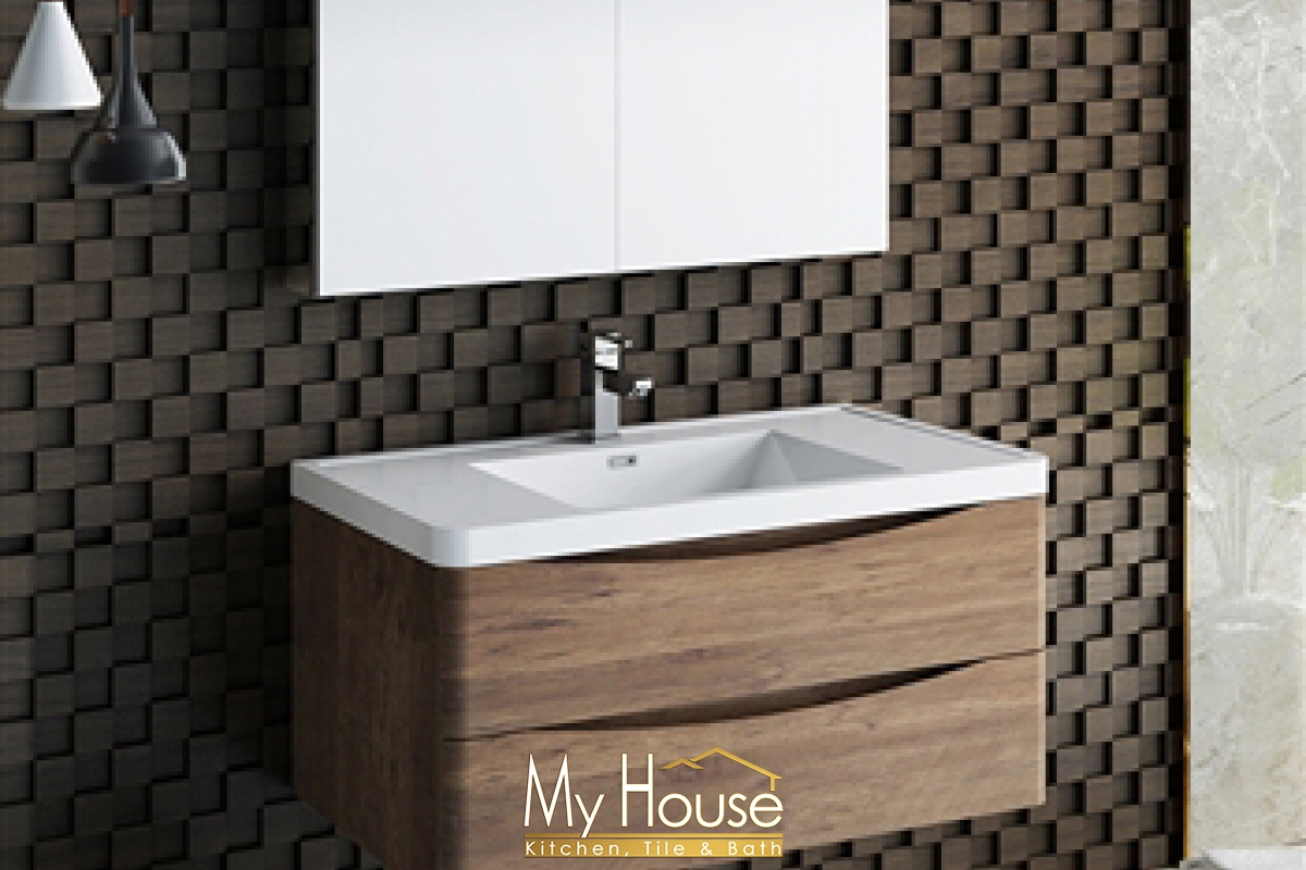 Fresca 40 Floating Senza Tuscany Rosewood Vanity