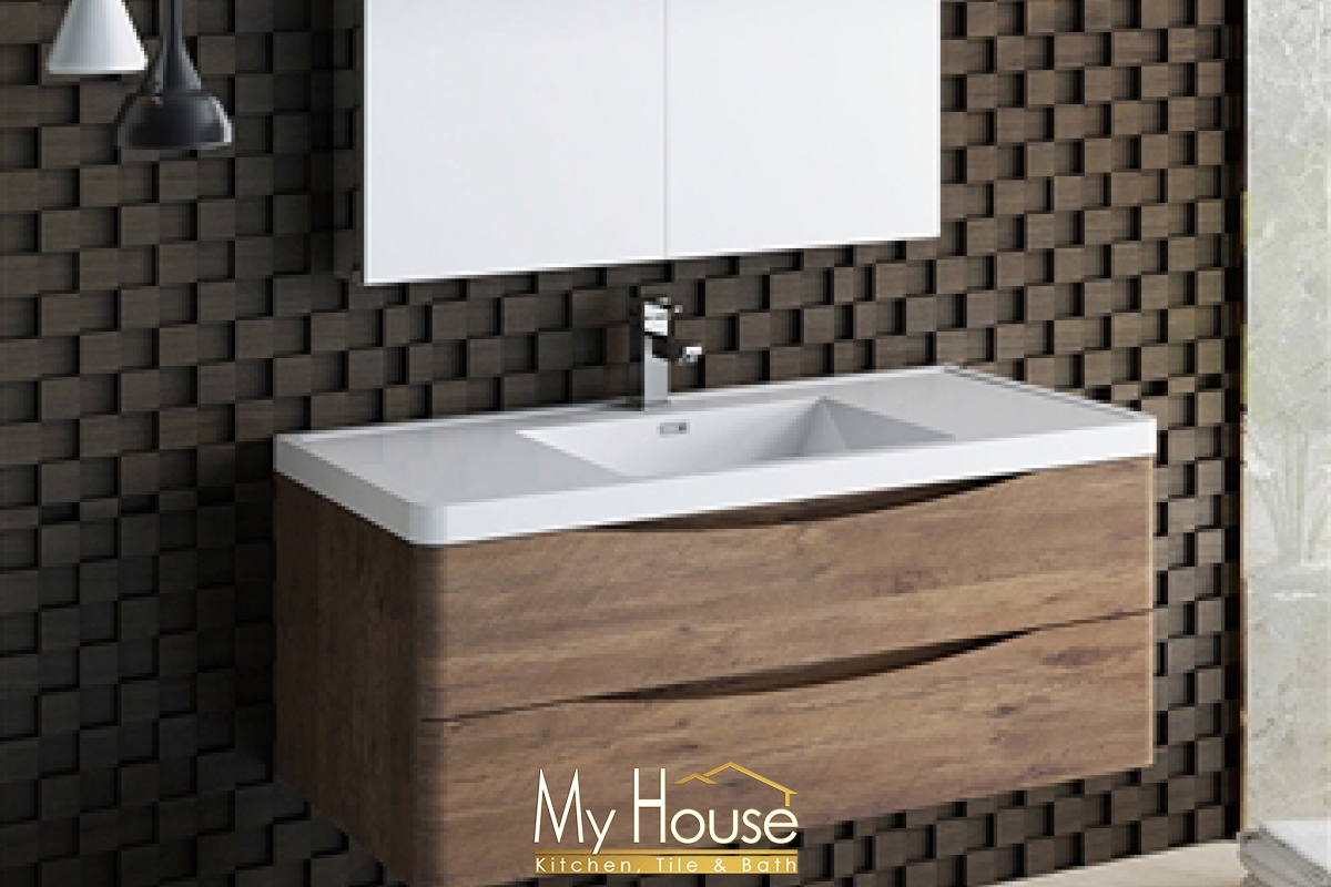 Fresca 48 Floating Senza Tuscany Rosewood Vanity