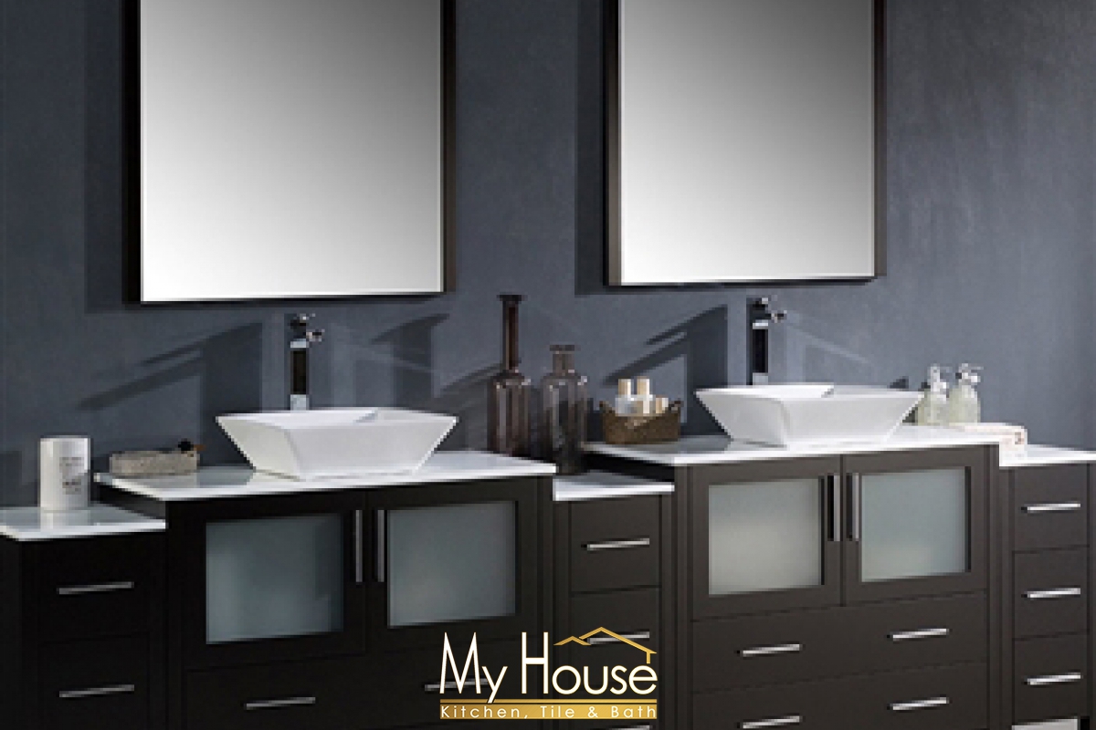 Fresca 108 Double Vessel Torino Espresso Vanity