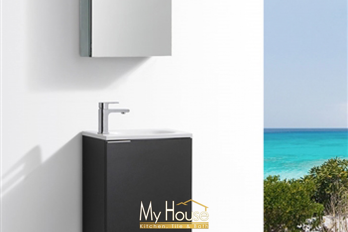 Fresca 20 Floating Senza Valencia Black Vanity
