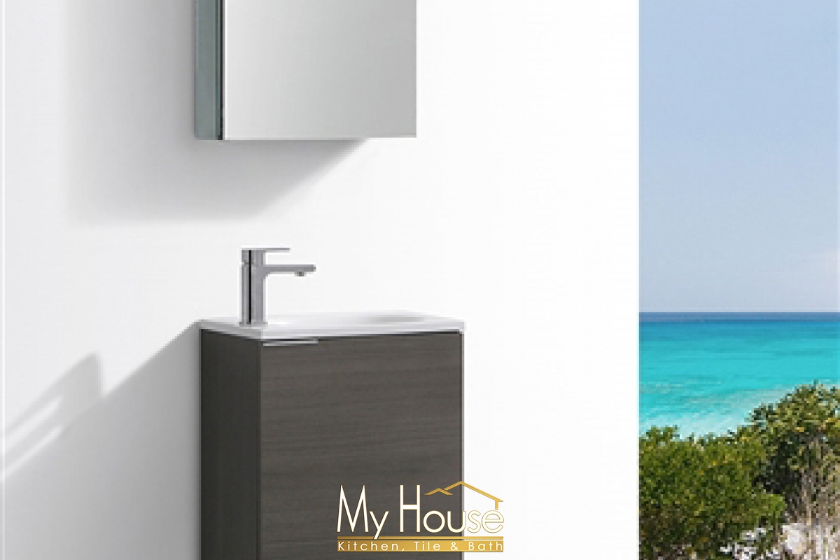 Fresca 20 Floating Senza Valencia Gray Oak Vanity