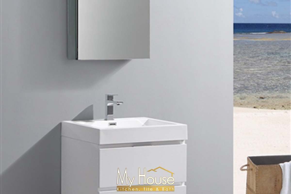 Fresca 24 Floating Senza Valencia Glossy White Vanity