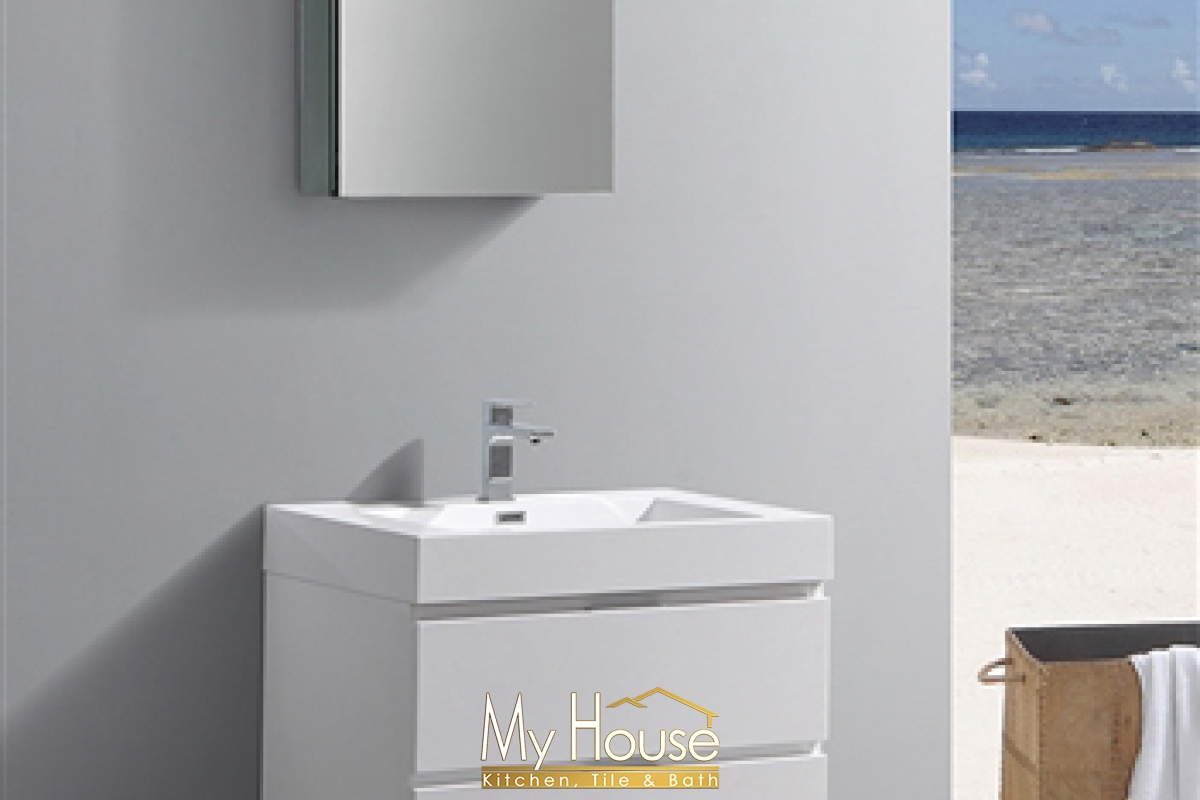 Fresca 30 Floating Senza Valencia Glossy White Vanity