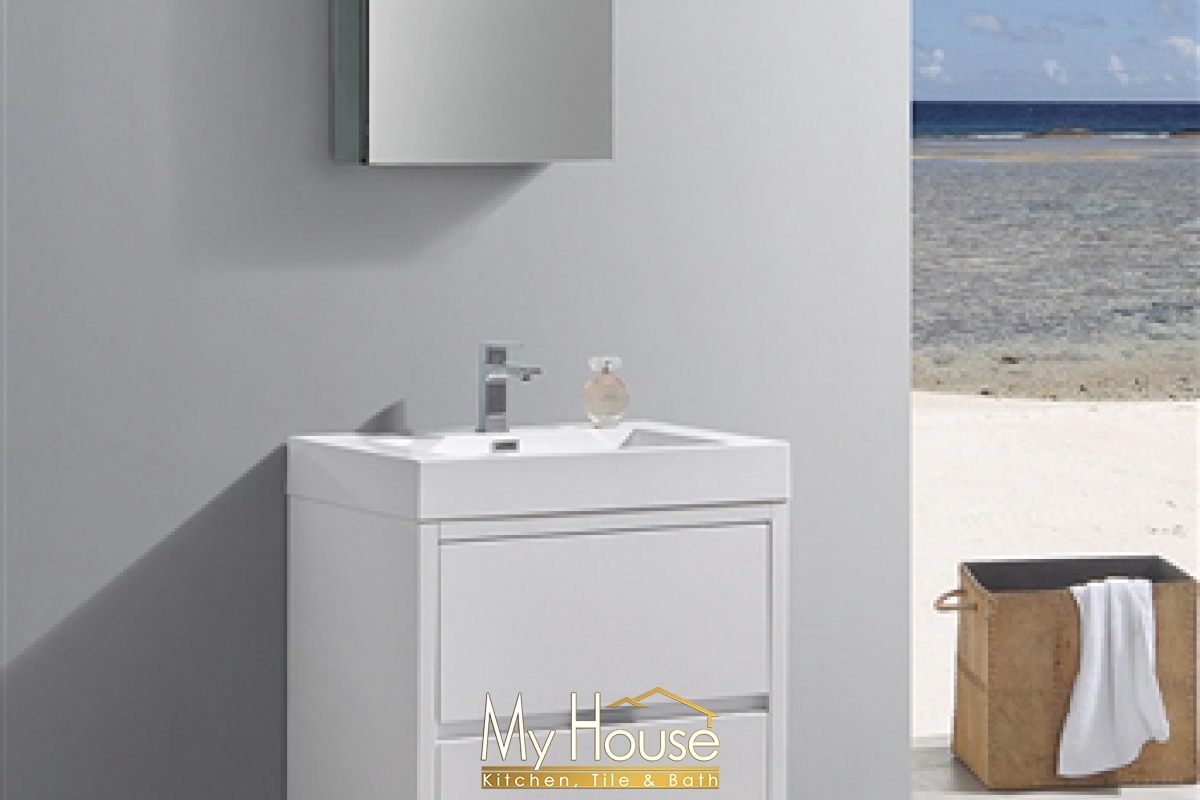 Fresca 30 Senza Valencia Glossy White Vanity