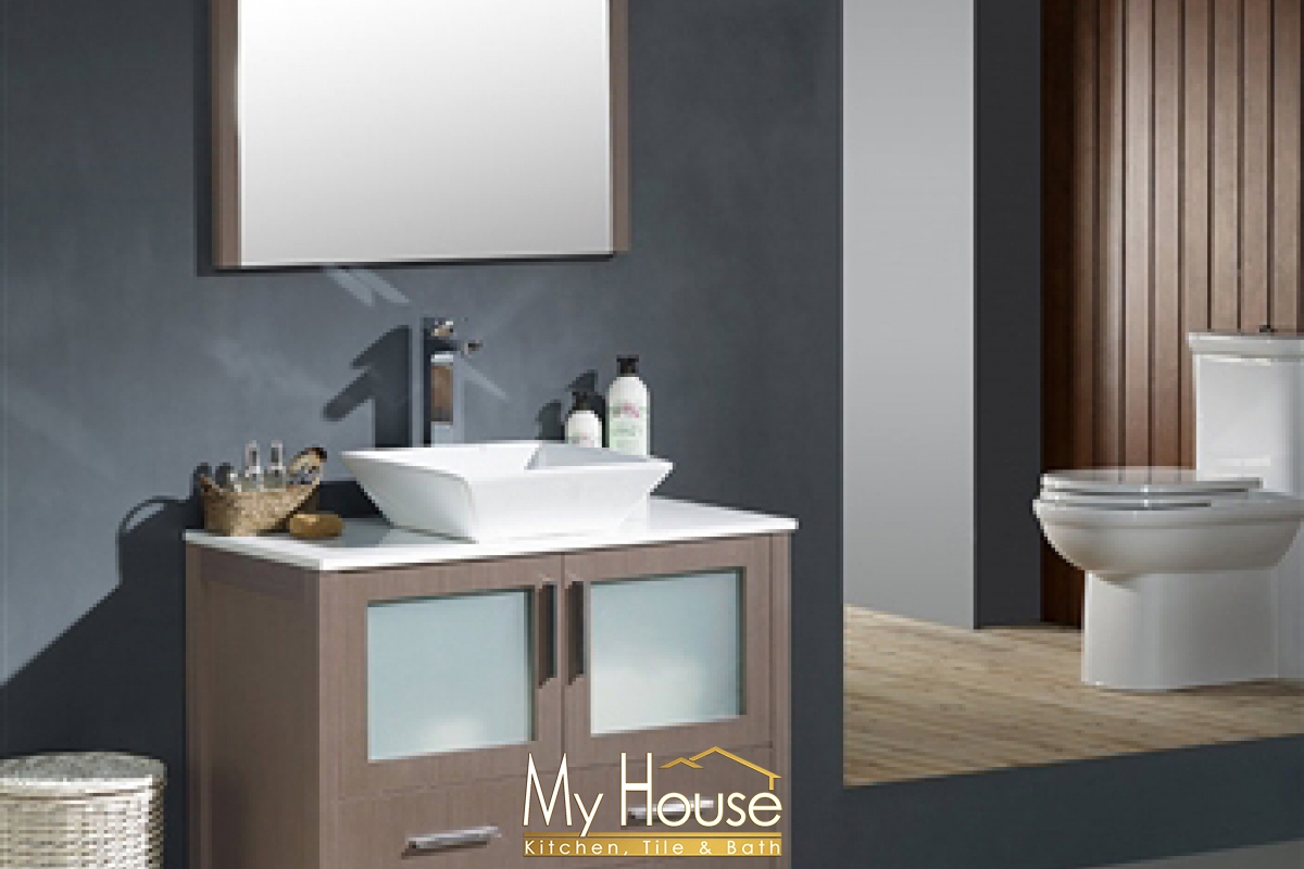 Fresca 36 (a) Vessel Torino Gray Oak Vanity