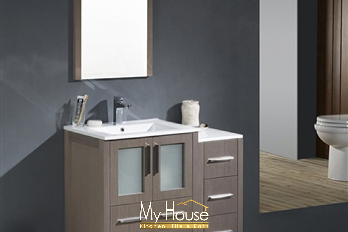 Fresca 36 (b) Torino Gray Oak Vanity