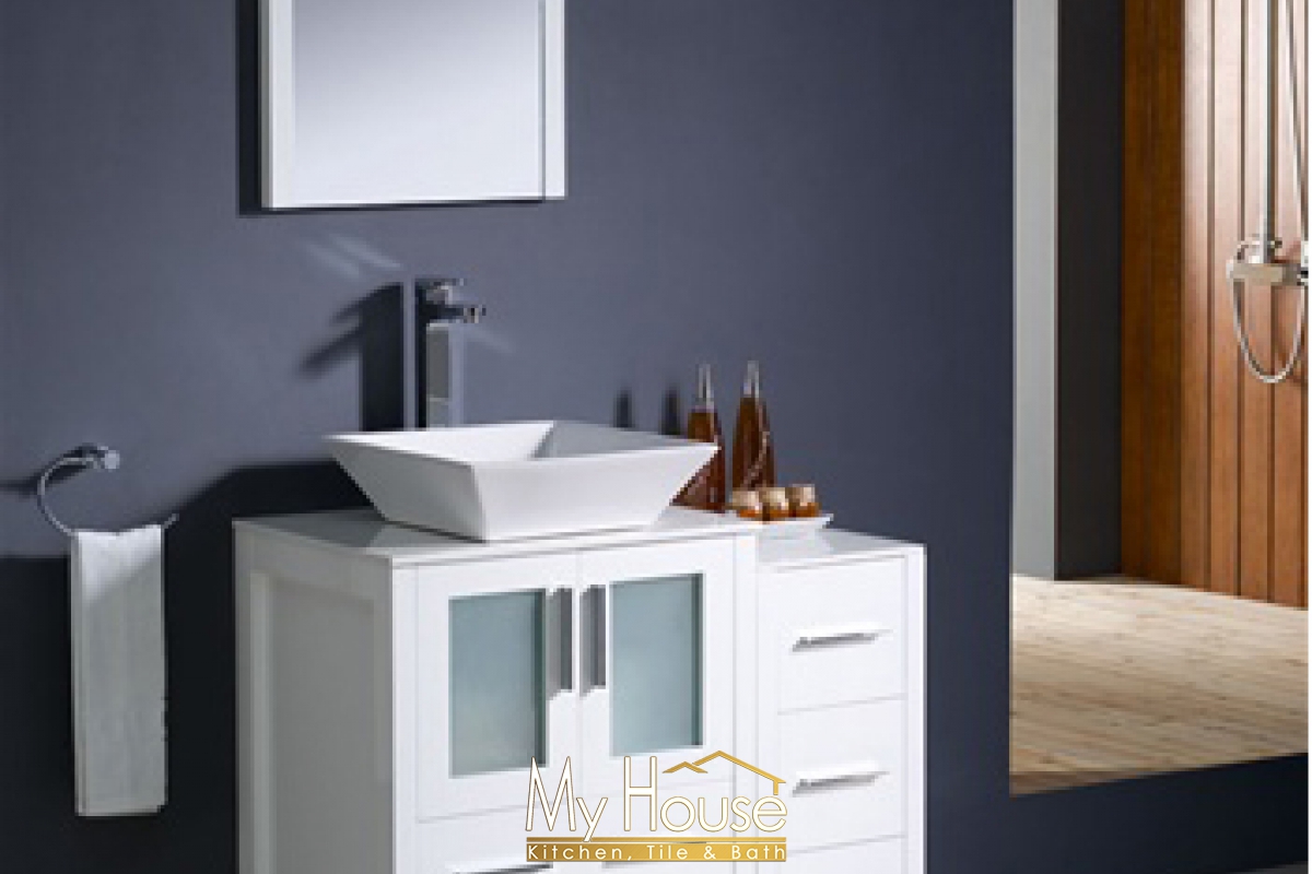 Fresca 36 (b) Vessel Torino White Vanity