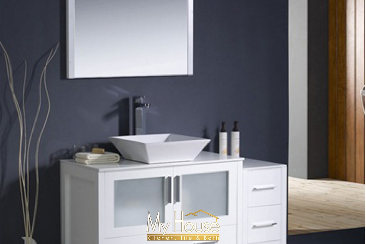 Fresca 48 (a) Vessel Torino White Vanity