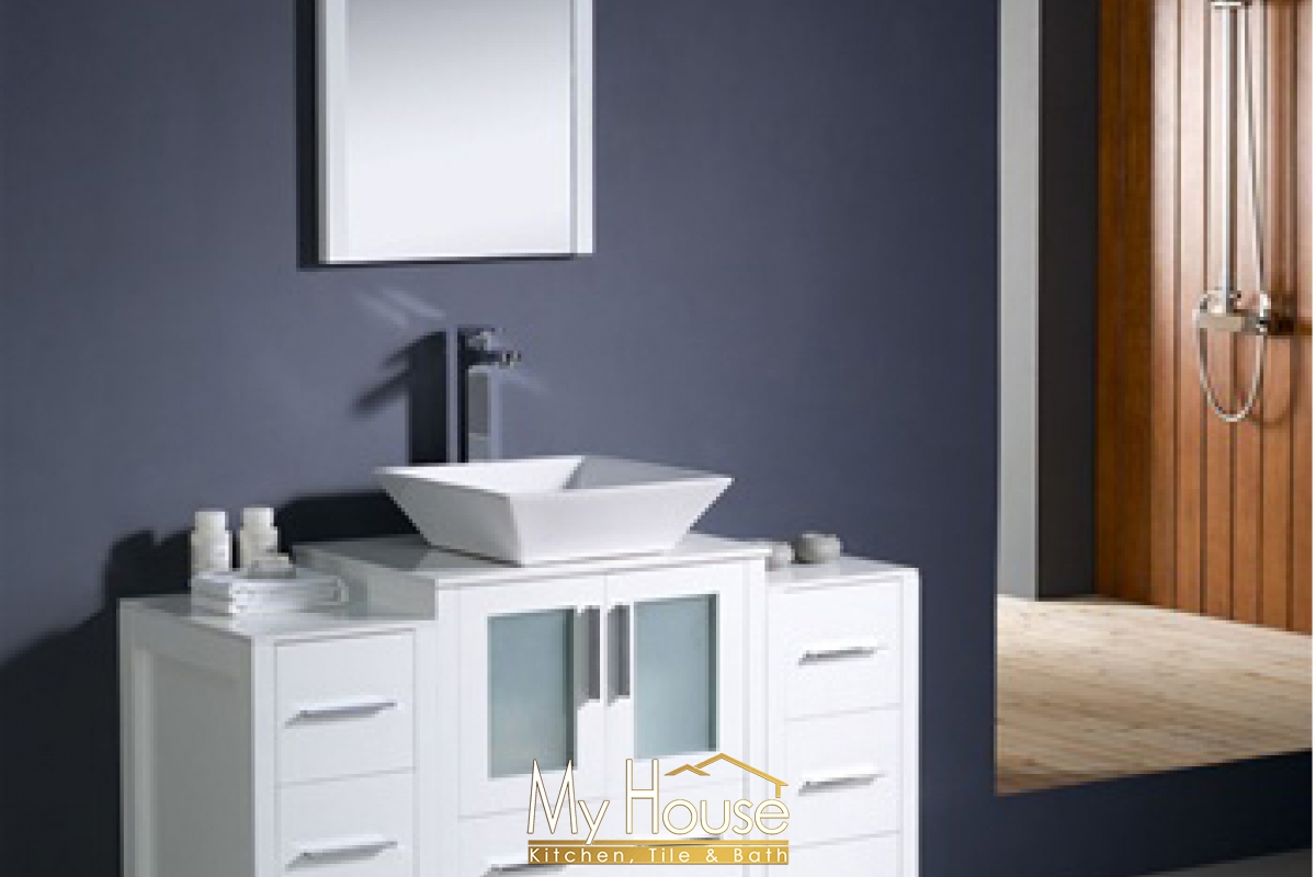 Fresca 48 (b) Vessel Torino White Vanity