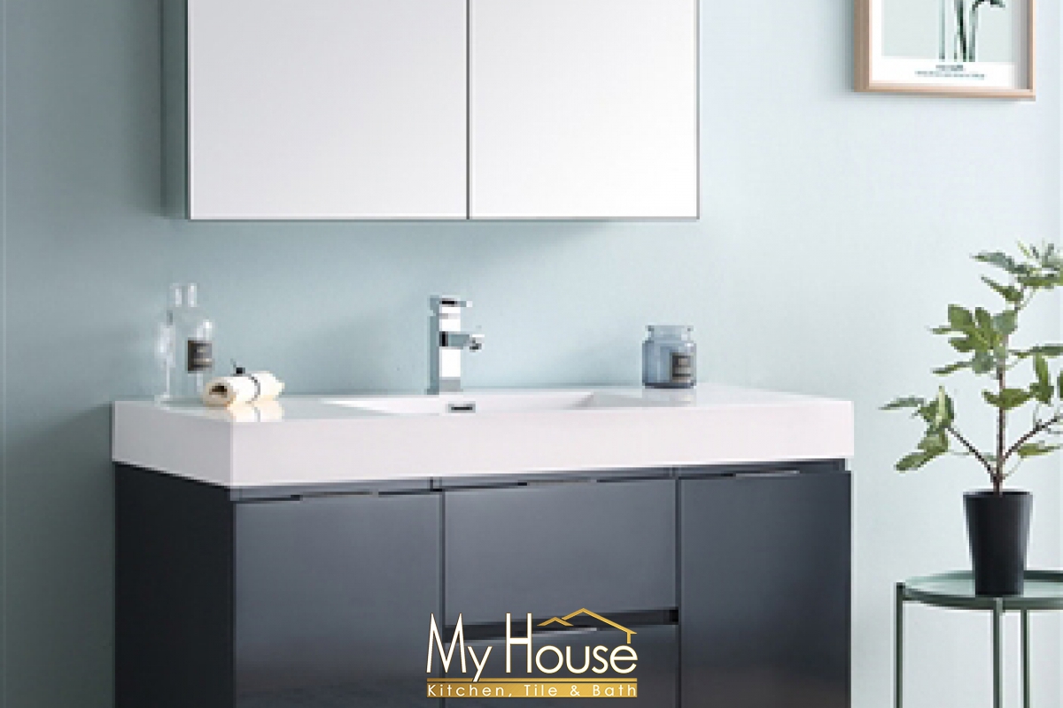 Fresca 48 Floating Senza Valencia Dark Slate Gray Vanity