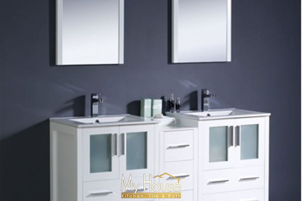 Fresca 60 Double Torino White Vanity