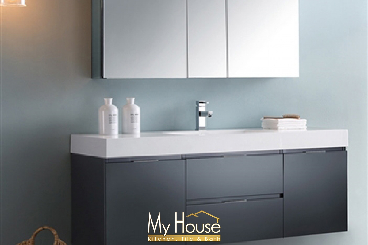 Fresca 60 Floating Senza Valencia Dark Slate Gray Vanity