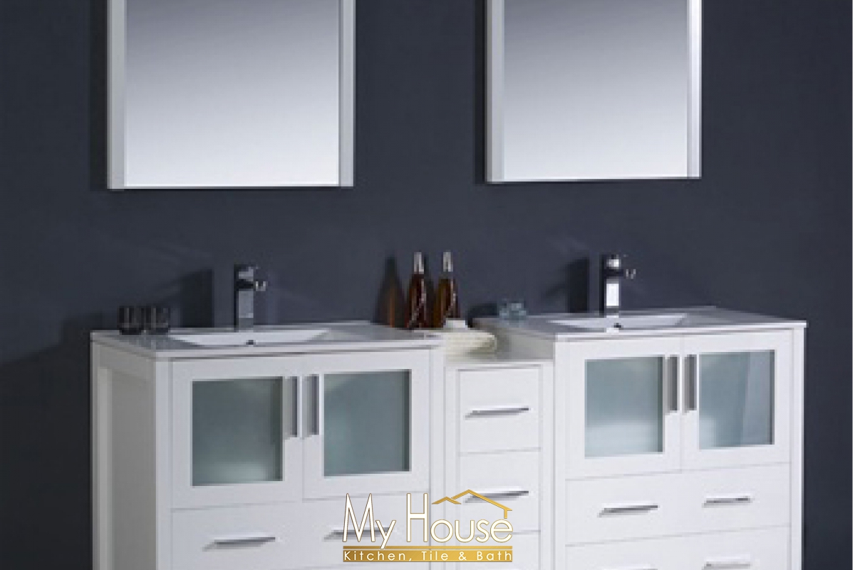 Fresca 72 Double Torino White Vanity
