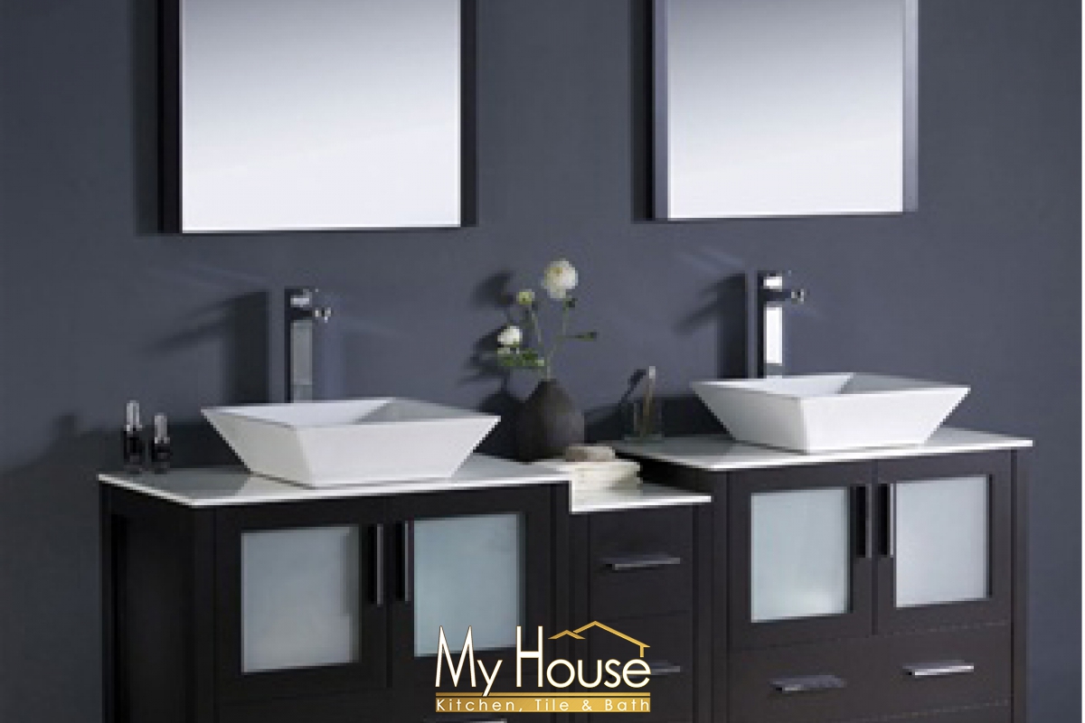 Fresca 72 Double Vessel Torino Espresso Vanity