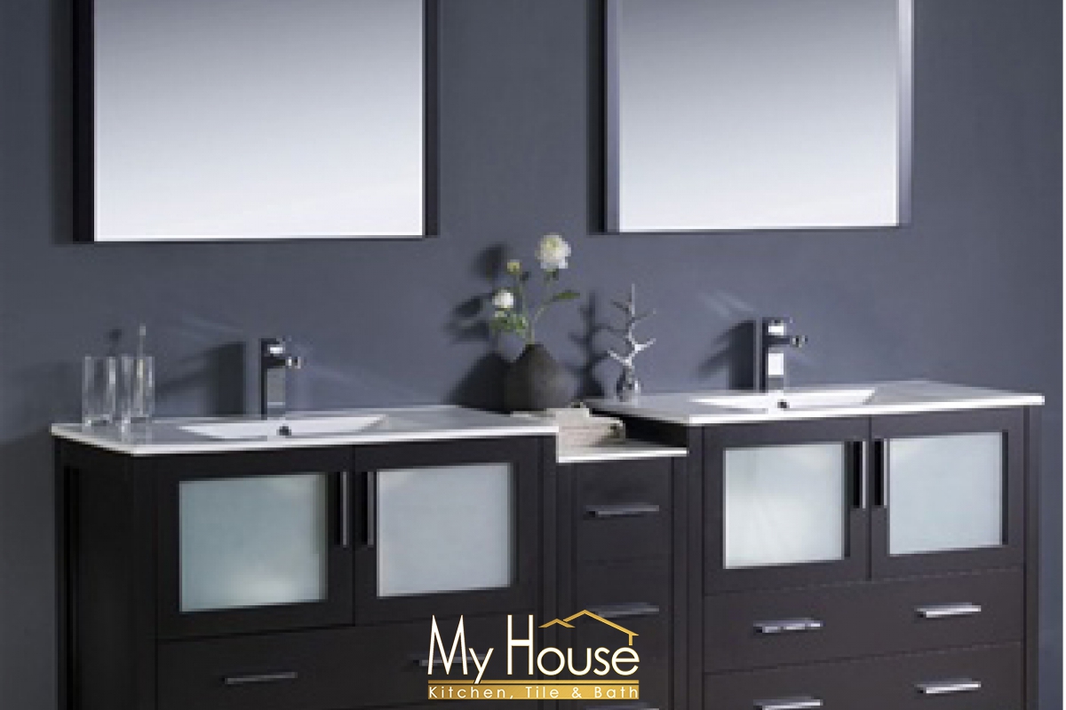 Fresca 84 Double Torino Espresso Vanity