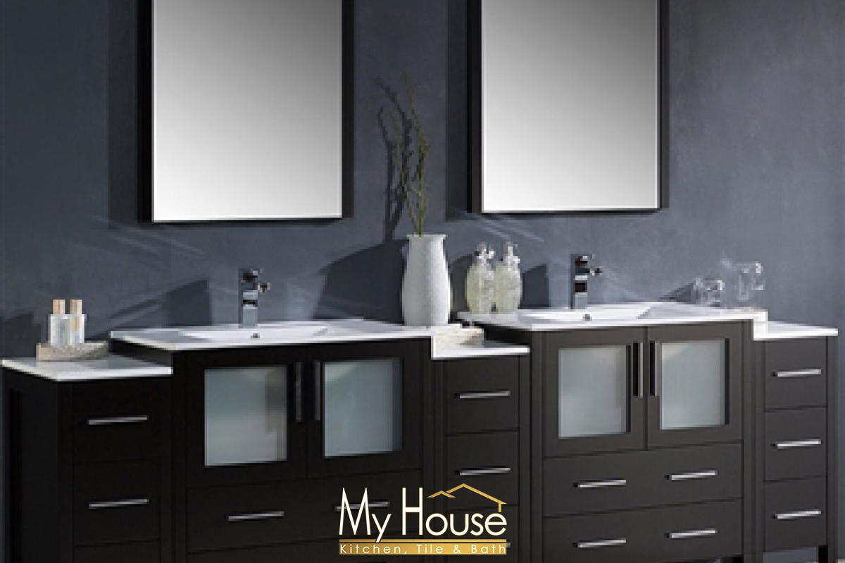 Fresca 96 Double Torino Espresso Vanity