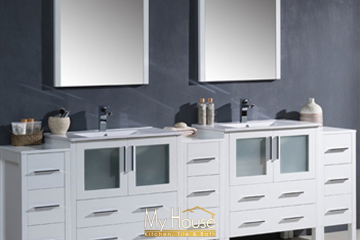 Fresca 96 Double Torino White Vanity